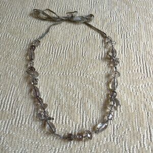 Vintage J.Crew Acrylic on Ribbon Necklace .